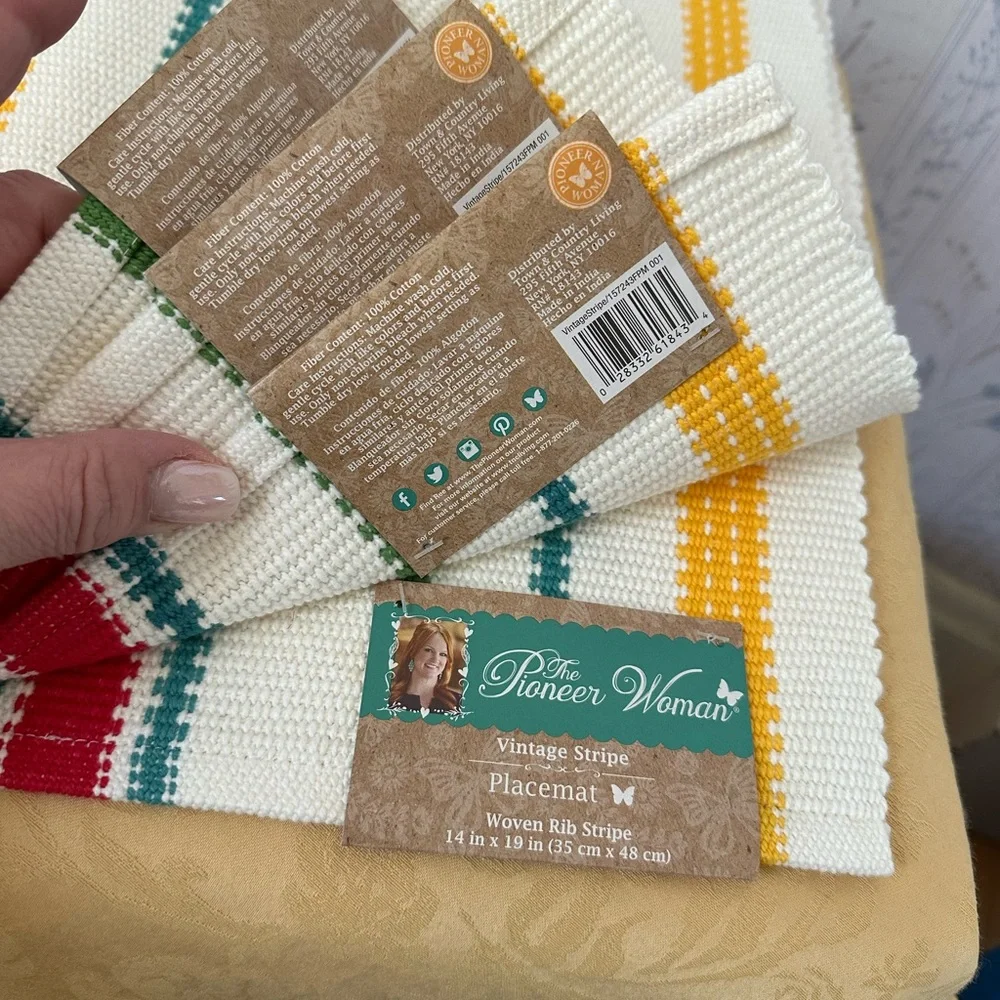 The Pioneer Woman Striped Cotton Placemats - Set of 4